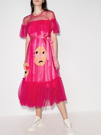 tulle emoji midi dress展示图