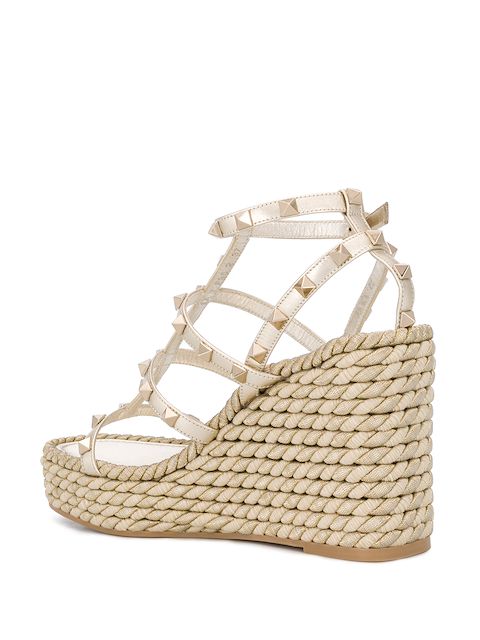 Valentino Valentino Garavani Rockstud Wedge Sandals Farfetch
