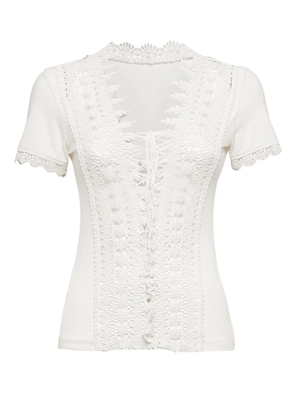 Philipp Plein Oberteil mit Spitzeneinsätzen - Weiß