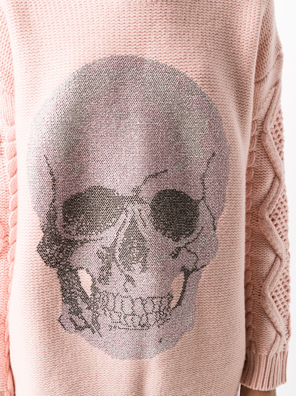 фото Philipp plein вязаное платье мини с декором skull