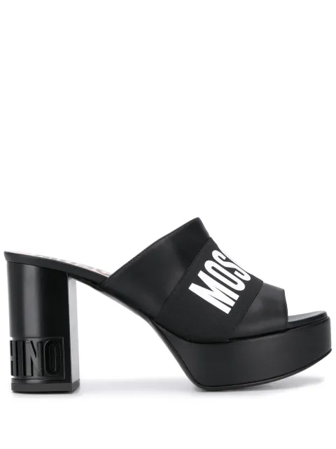 Moschino logo 95mm mules