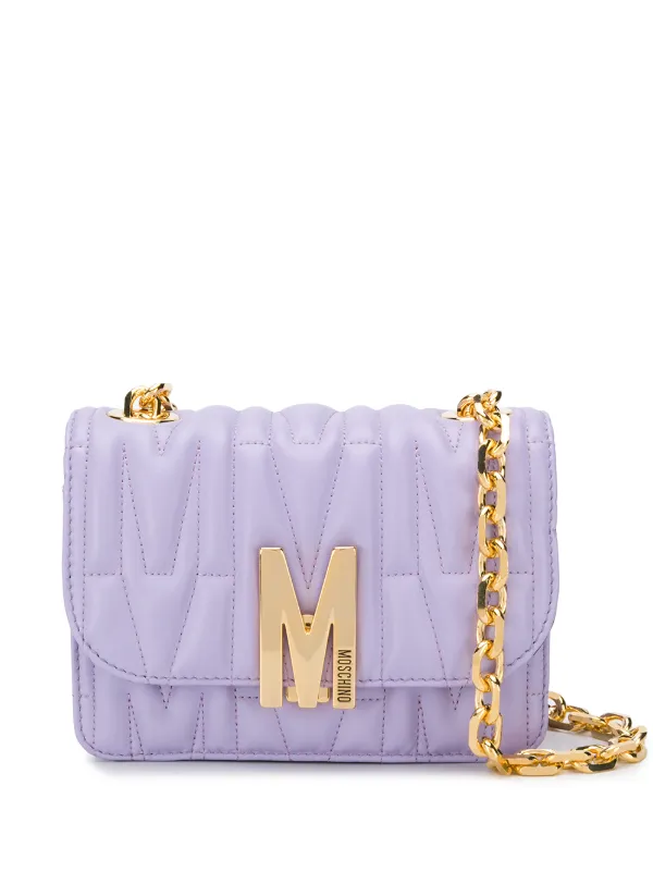 purple moschino bag