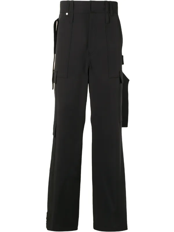 black wide leg cargo trousers