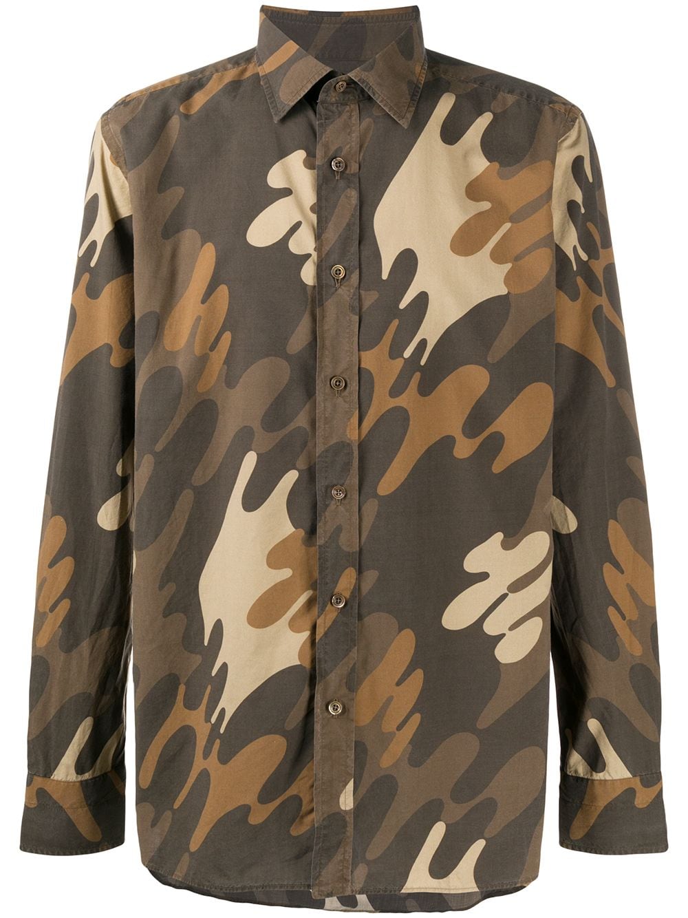 Shop Tom Ford Camouflage Print T-shirt In Brown