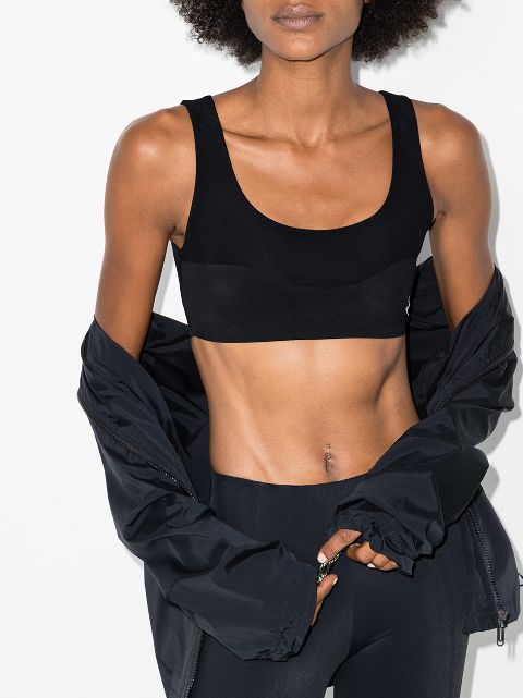 Off White Hand Logo Logo Print Sports Bra Farfetch 0019