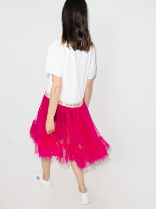 Jersey Shore T-shirt tulle trim midi dress展示图