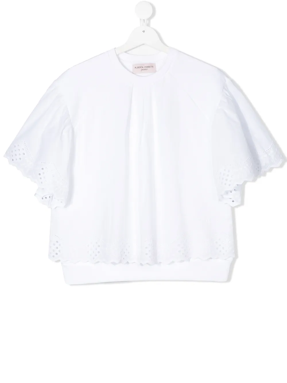 Alberta Ferretti Kids Blouse met afwerking van kant Wit