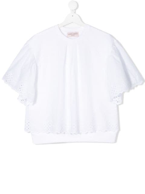 Alberta Ferretti Kids TEEN lace trim blouse