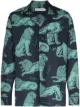 Image 1 of Desmond & Dempsey lion print pajama shirt