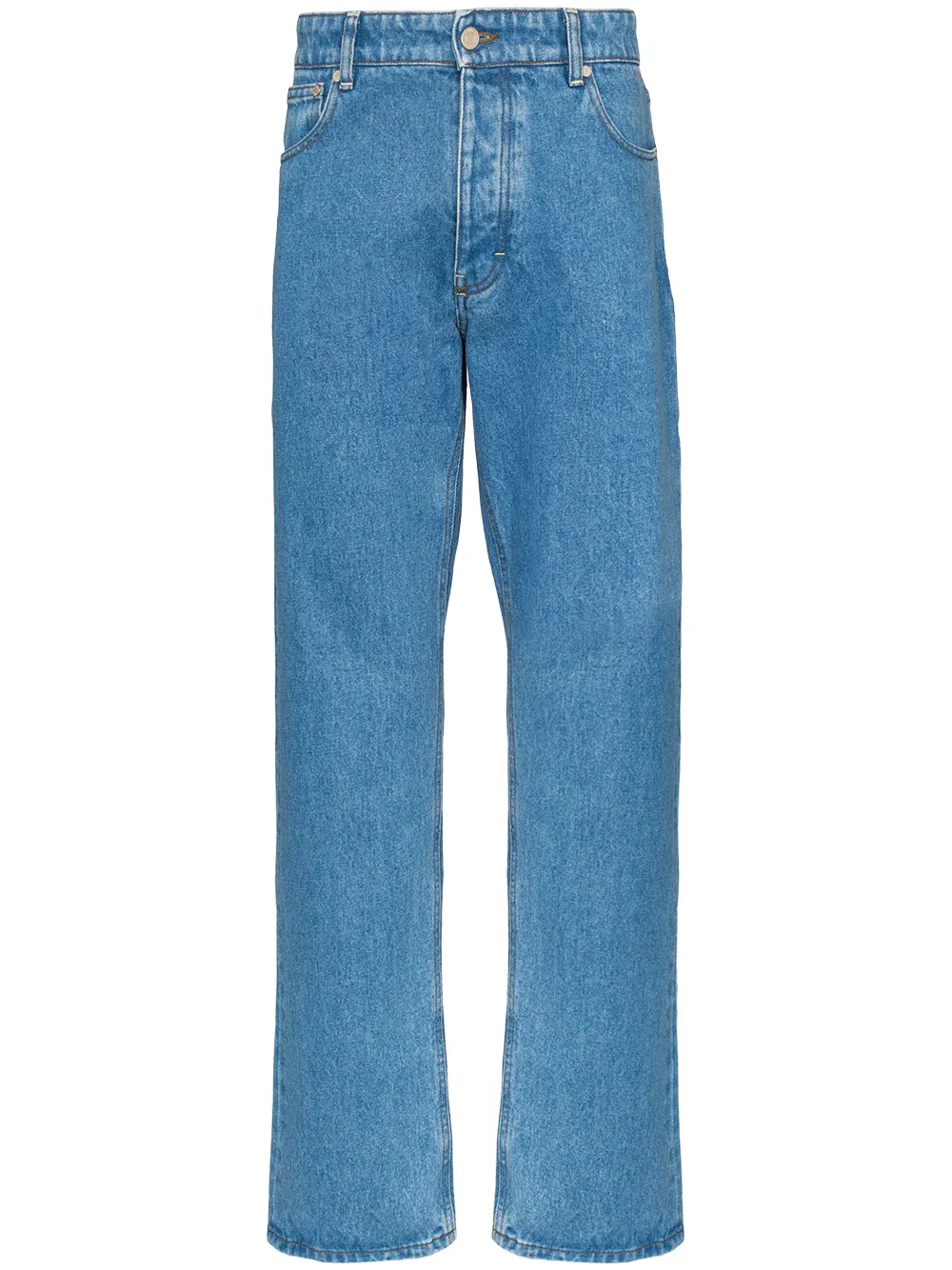 Click to view more detailed imagery on our partner's website Ami Alexandre Mattiussi Ami Mens Blue Straight-leg Jeans