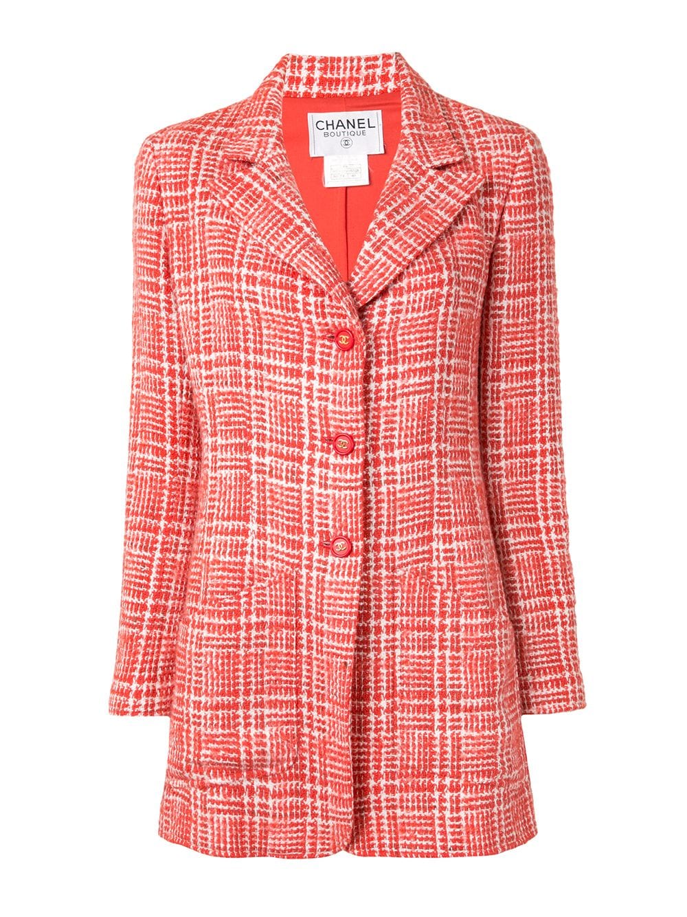 Image 1 of CHANEL Pre-Owned 1997 check tailored coat