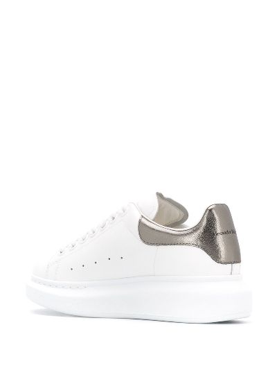 alexander mcqueen metallic leather sneakers