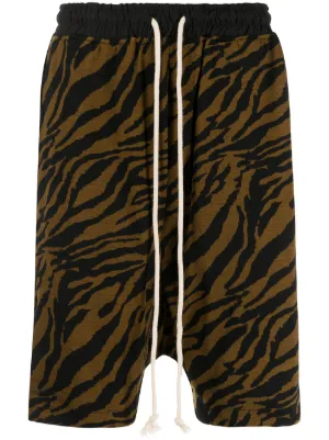 animal print running shorts