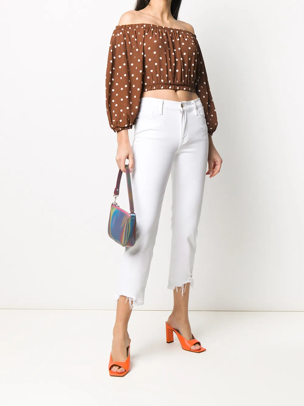 фото Andamane polka-dot off shoulder blouse