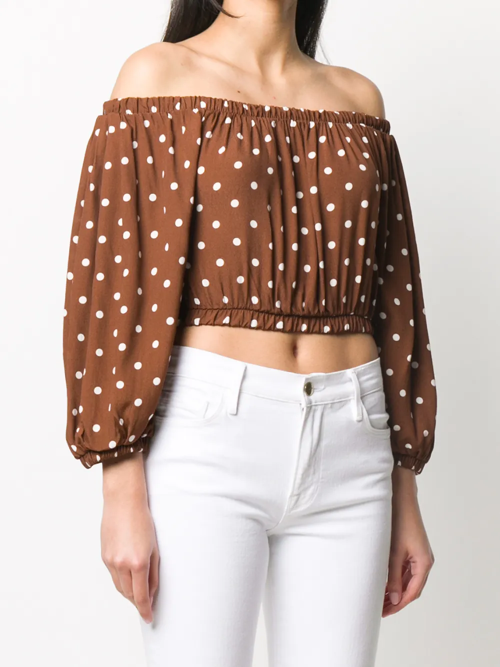 фото Andamane polka-dot off shoulder blouse