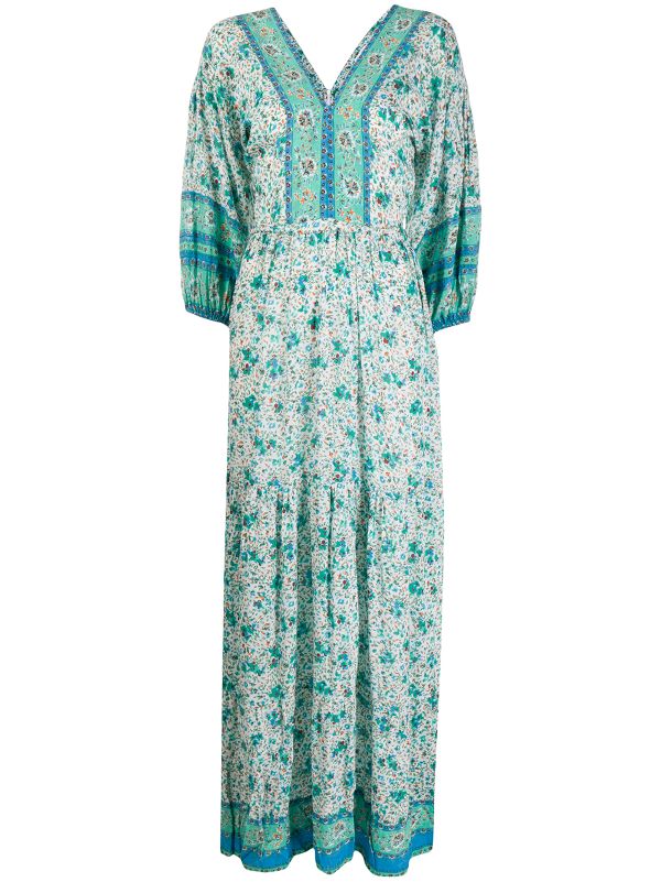 turquoise floral maxi dress