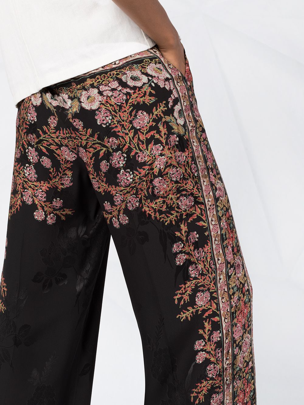 фото Etro брюки широкого кроя с цветочным принтом