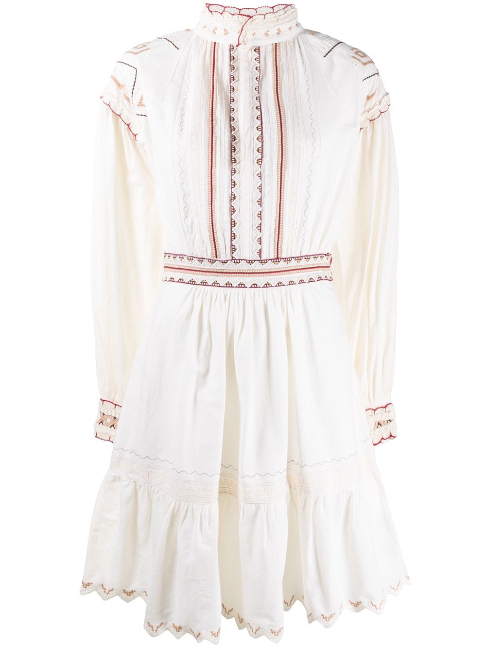 Shop ETRO embroidered flared dress with Express Delivery - FARFETCH