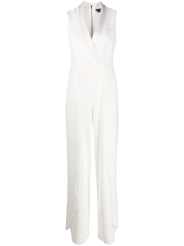 v neck sleeveless jumpsuit