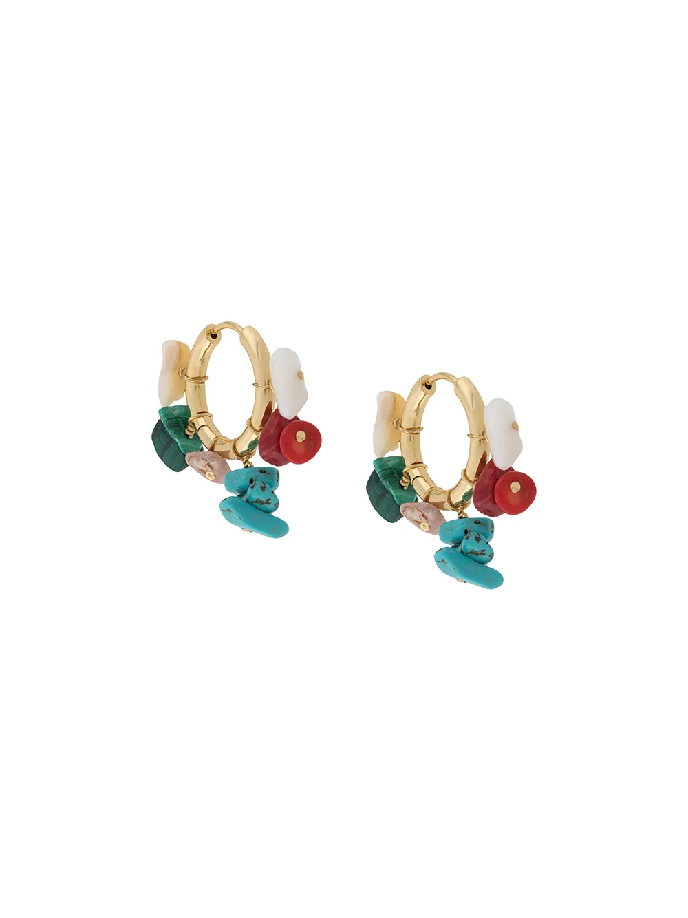 ANNI LU CARINE MULTI-STONE HOOP EARRINGS