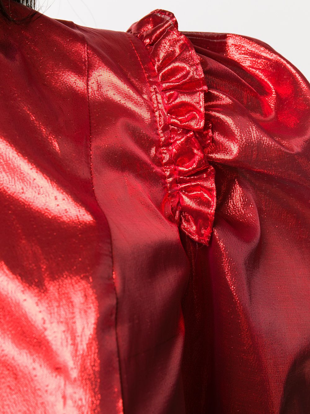 фото Batsheva платье мини из ткани ламе с оборками