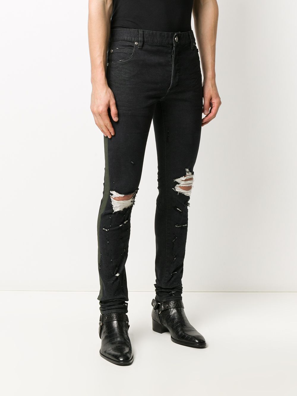 фото Balmain джинсы скинни с эффектом потертости