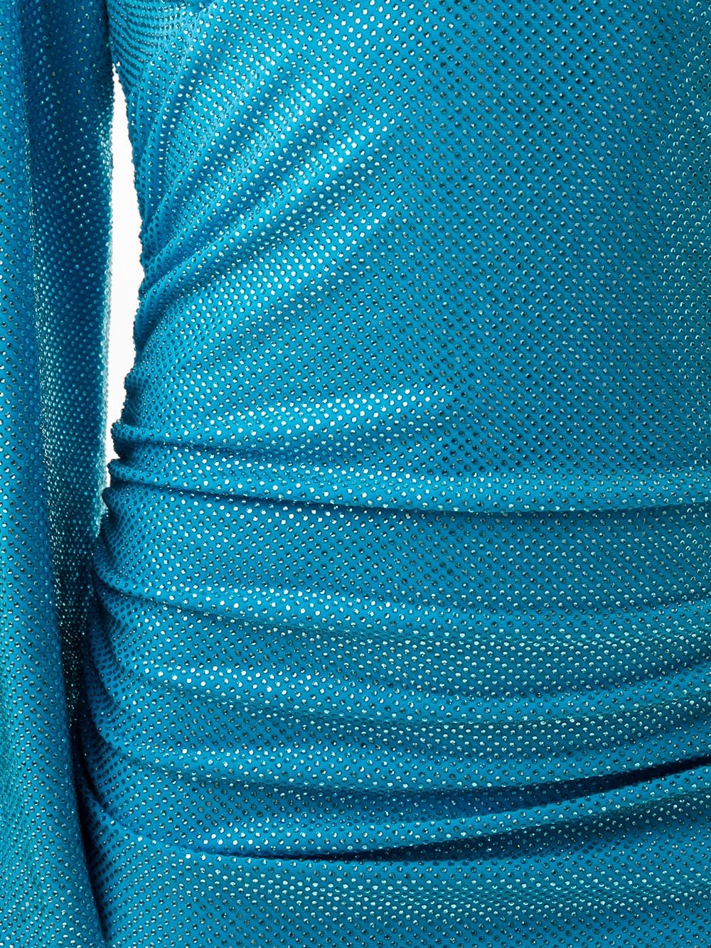Shop Philipp Plein Embellished Ruched Mini Dress In Blue