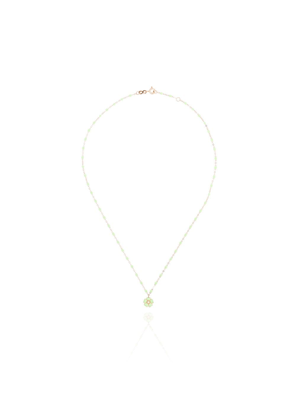 Image 1 of Gigi Clozeau 18kt yellow gold beaded floral-pendant necklace