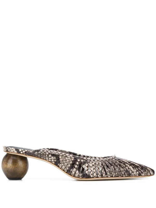 snakeskin mules