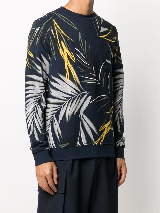 leaf-print crew-neck sweatshirt展示图