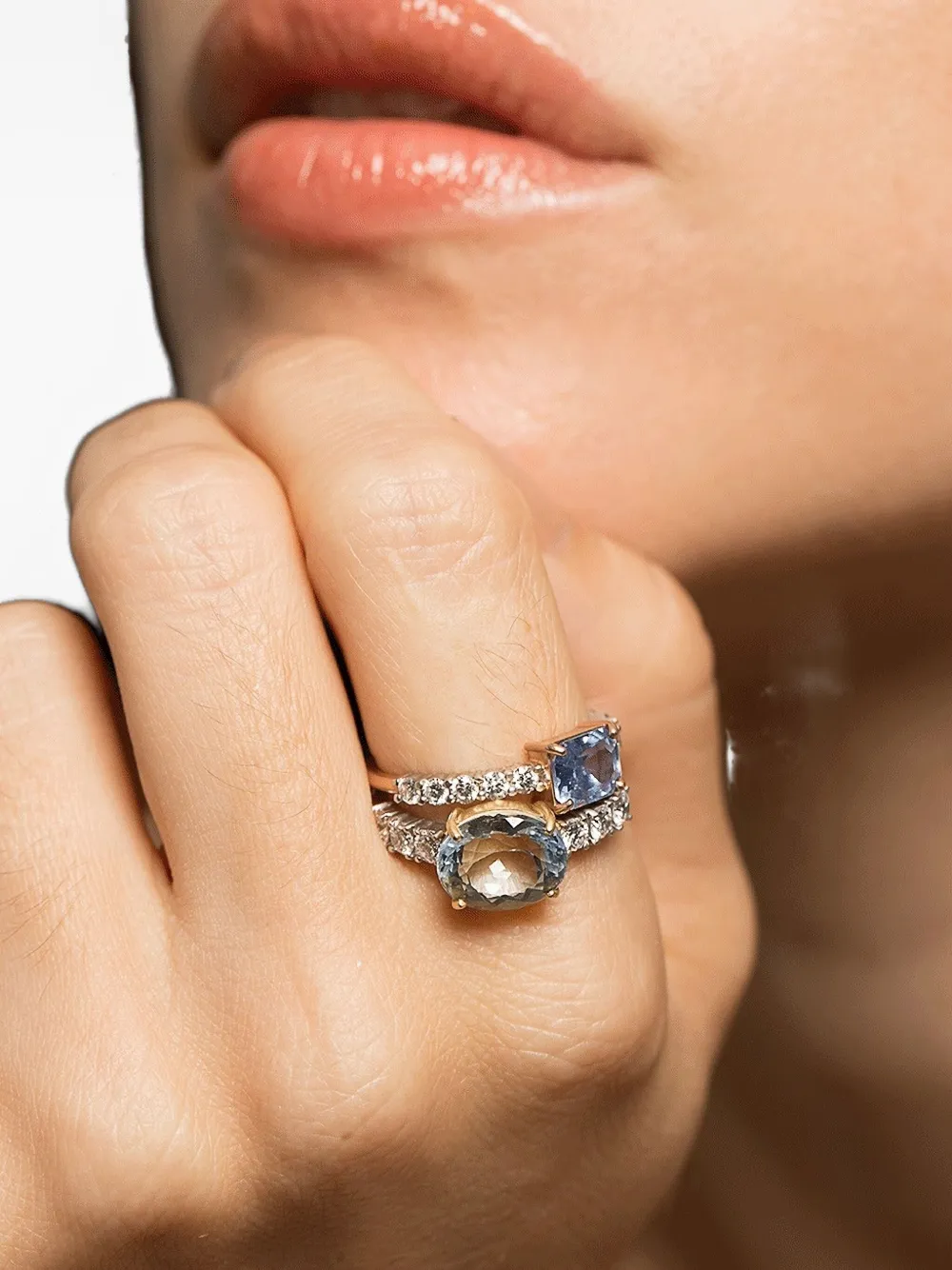 Irene Neuwirth 18k Gold Prong-set Aquamarine And Diamond Ring In Gold