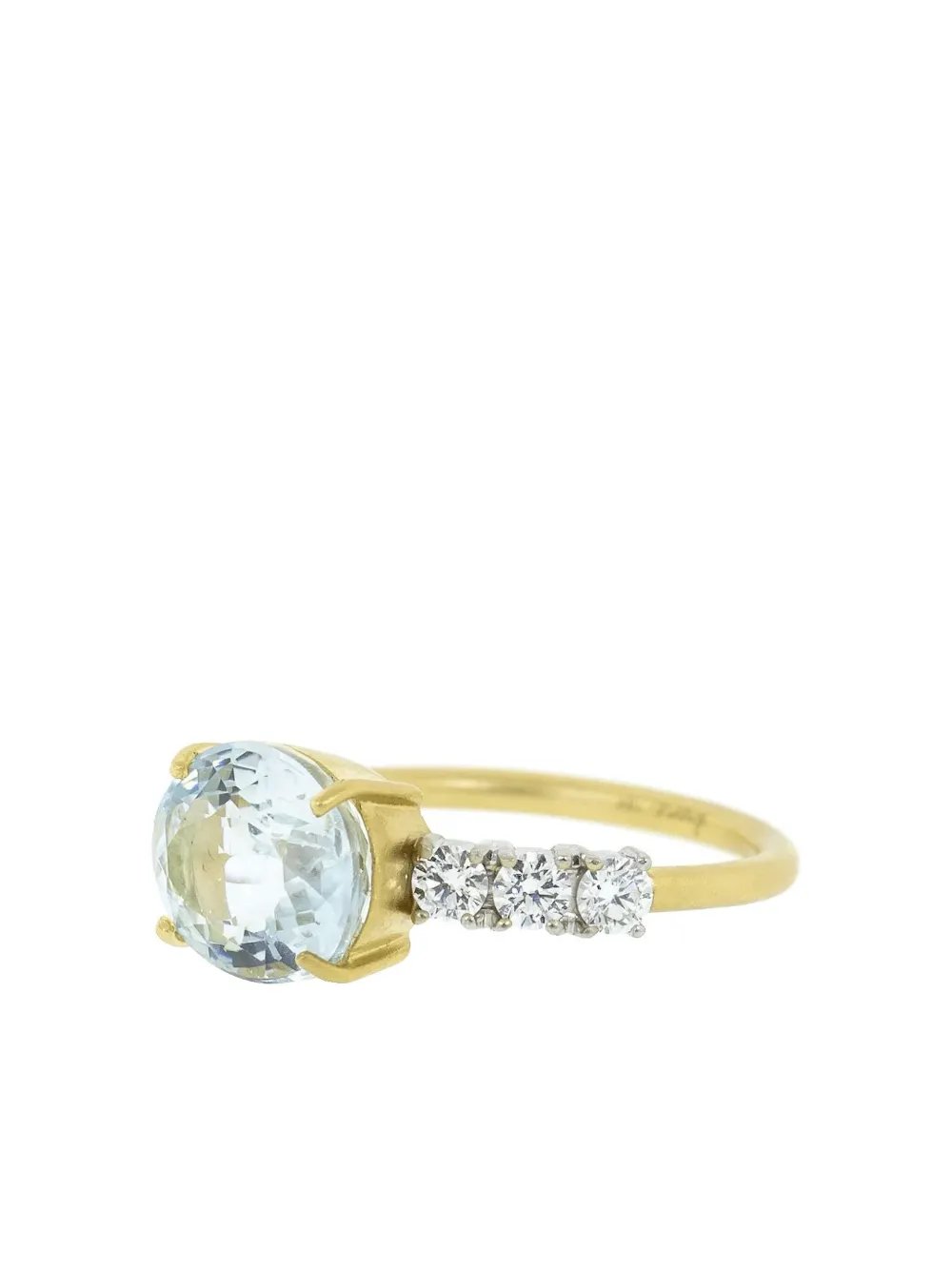 Irene Neuwirth 18k Gold Prong-set Aquamarine And Diamond Ring In Gold