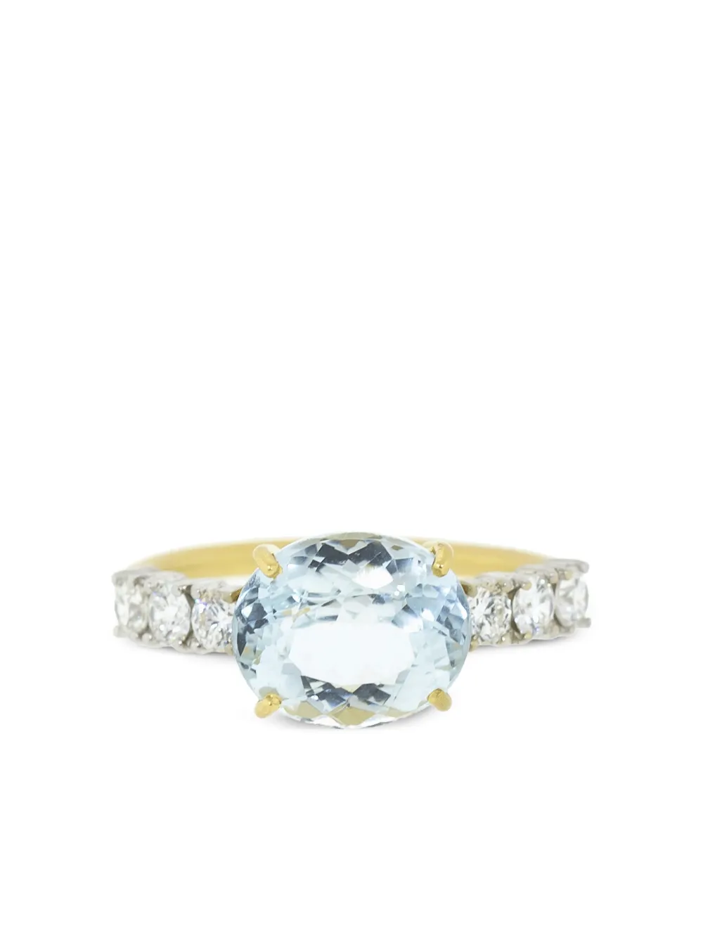 Irene Neuwirth 18k gold aquamarine and diamond ring - ゴールドトーン Irene Neuwirth 18k gold aquamarine and diamond ring - ゴールドトーン