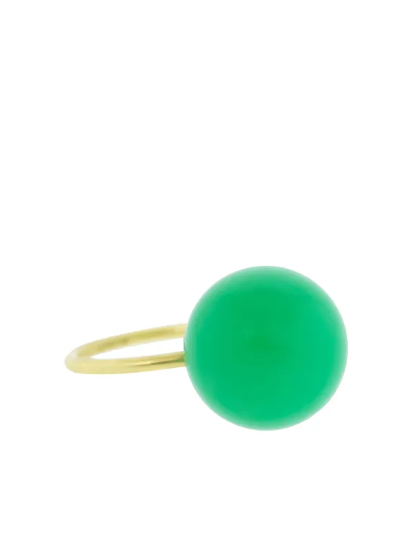 Irene Neuwirth 18kt Yellow Gold Chrysoprase Sphere Ring in Green