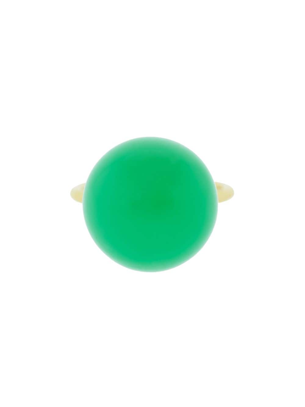 Shop Irene Neuwirth 18kt Yellow Gold Chrysoprase Sphere Ring In Green