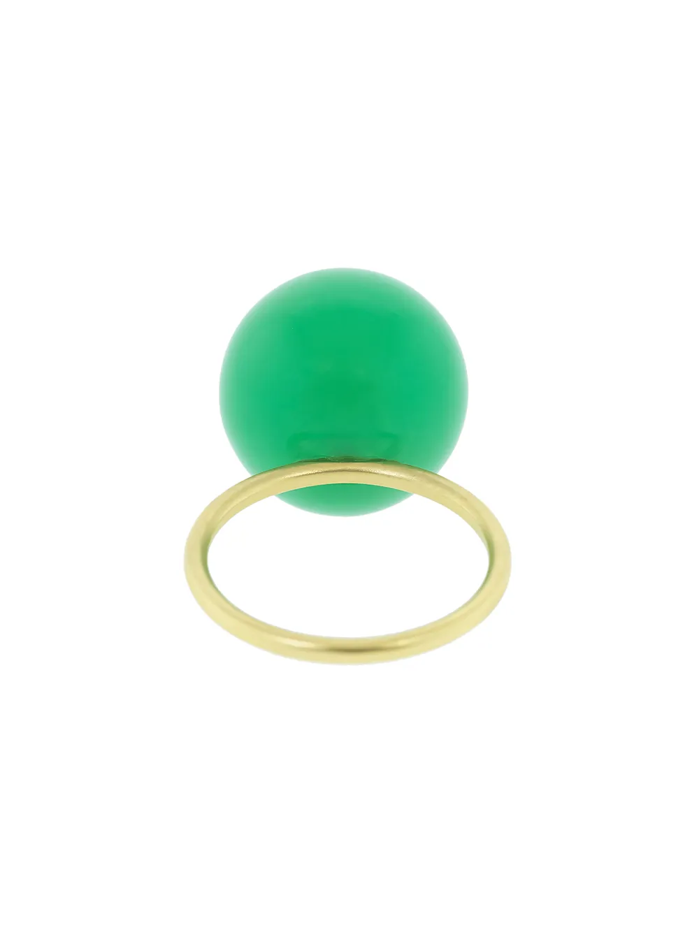 Shop Irene Neuwirth 18kt Yellow Gold Chrysoprase Sphere Ring In Green