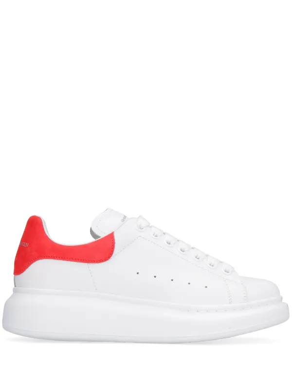 Alexander McQueen Oversized Sneaker Suede White Lust Red FARFETCH HK