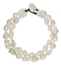 Monies double pearl necklace - White