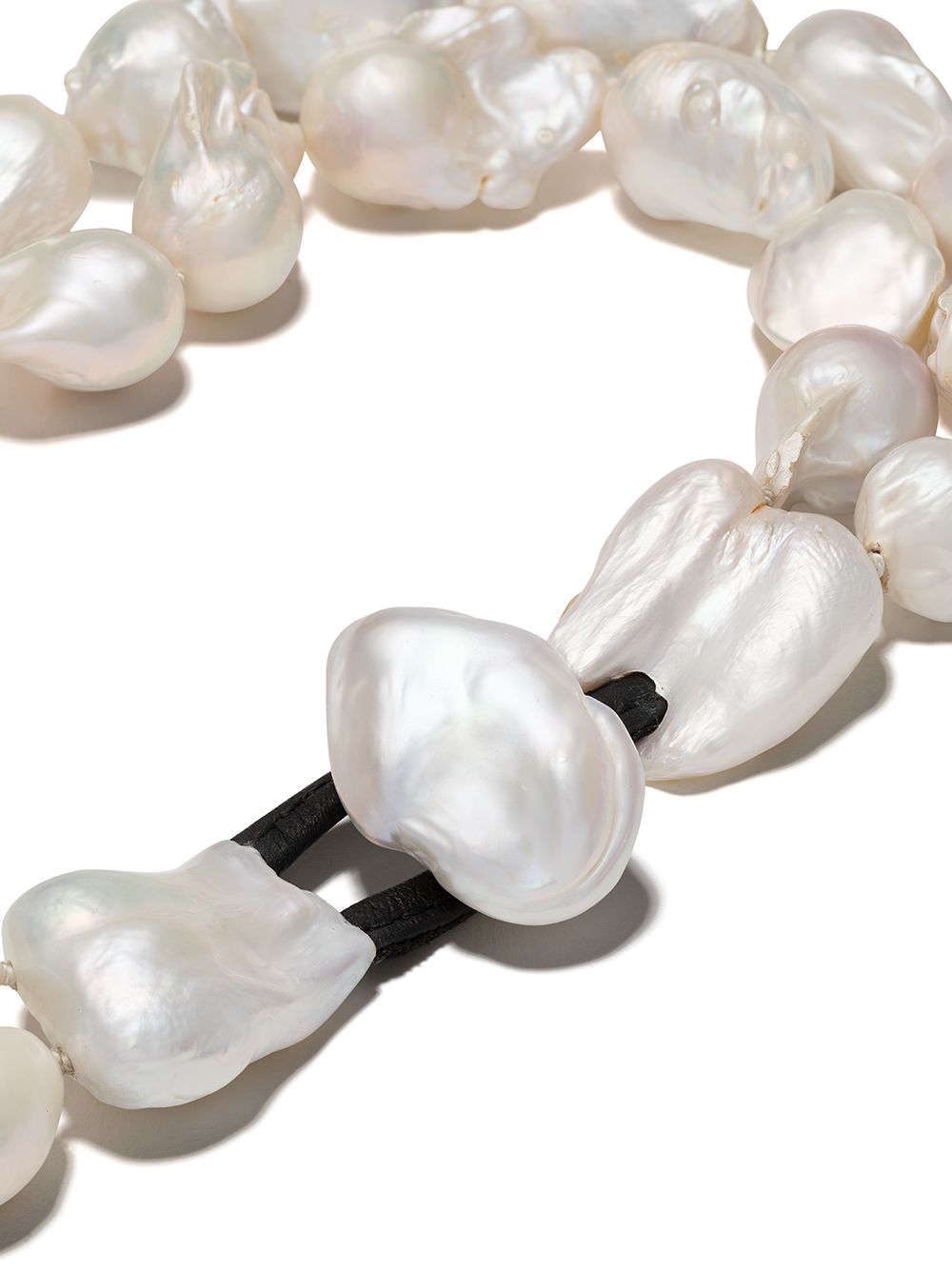 Shop Monies Double Pearl Necklace In Baroque Pearls