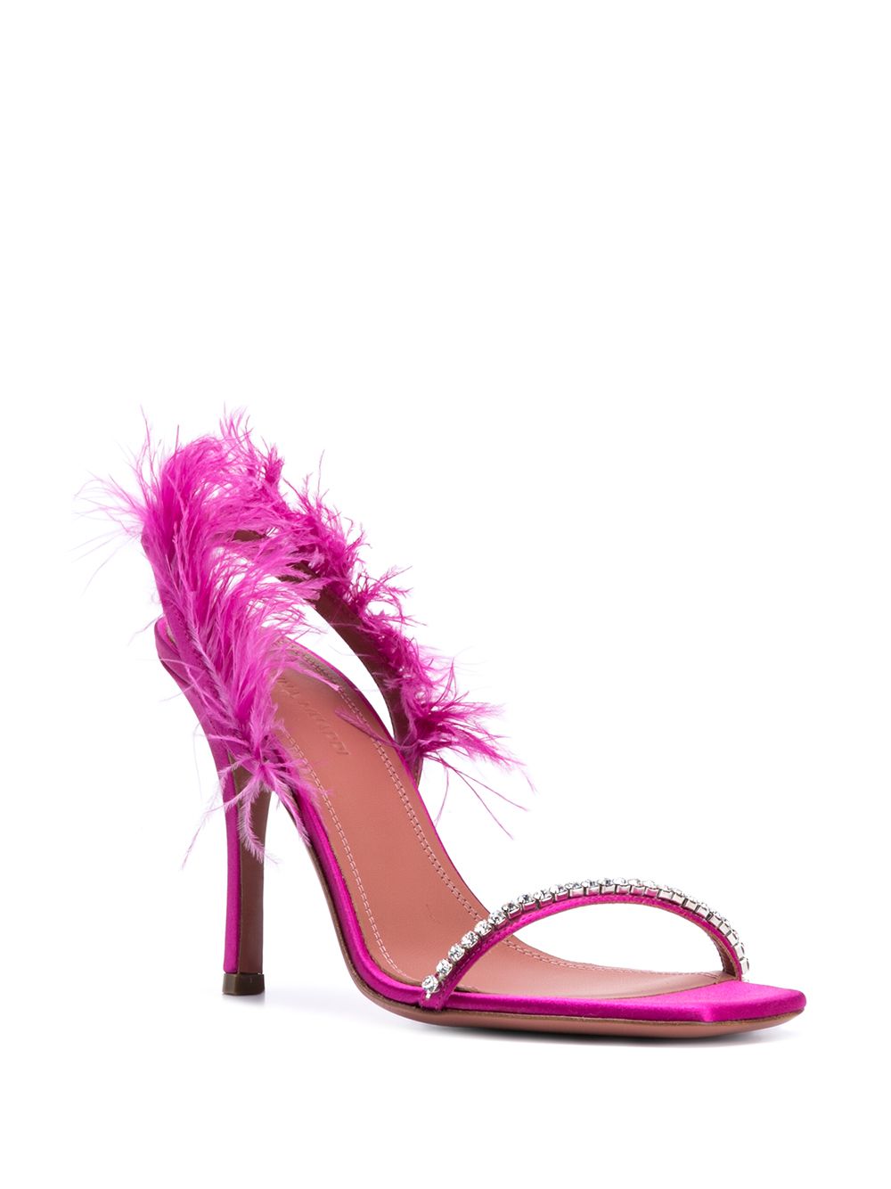 фото Amina muaddi adwoa feather-trimmed sandals