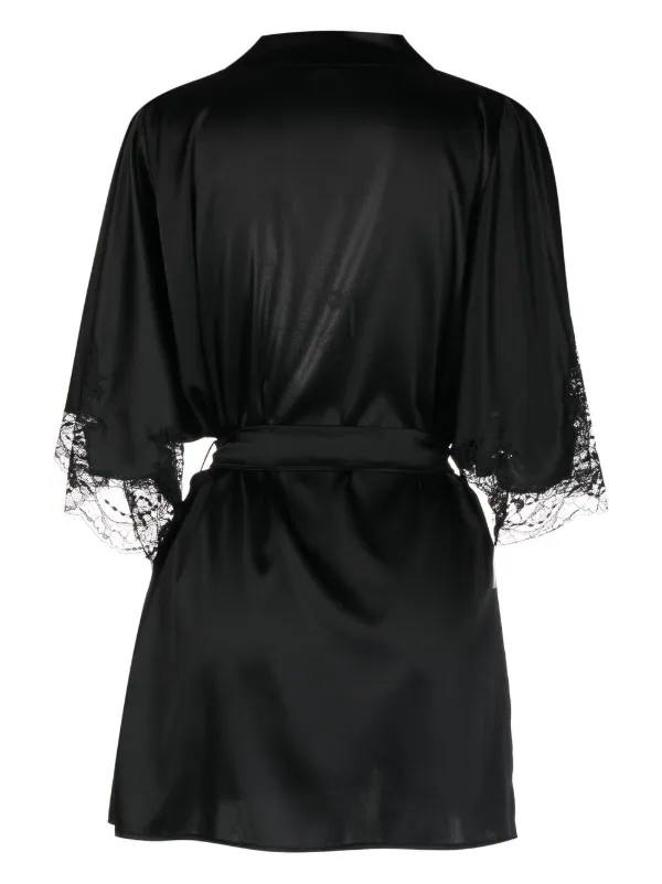 Black silk robe womens best sale