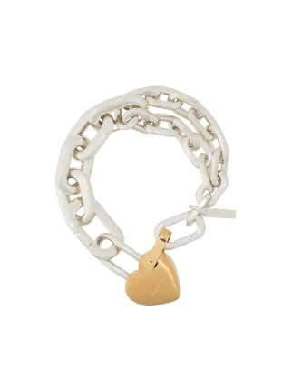 AMBUSH スモールハートロックブレスレット AMBUSH Heart Padlock Bracelet | Silver | FARFETCH