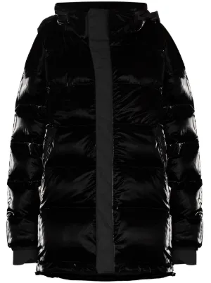 Designer hooded puffer jacket Clearance