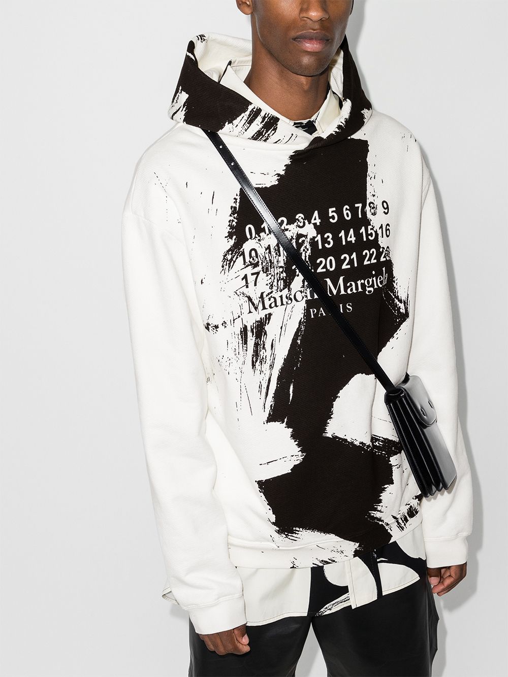 фото Maison margiela paint effect logo cotton hoodie