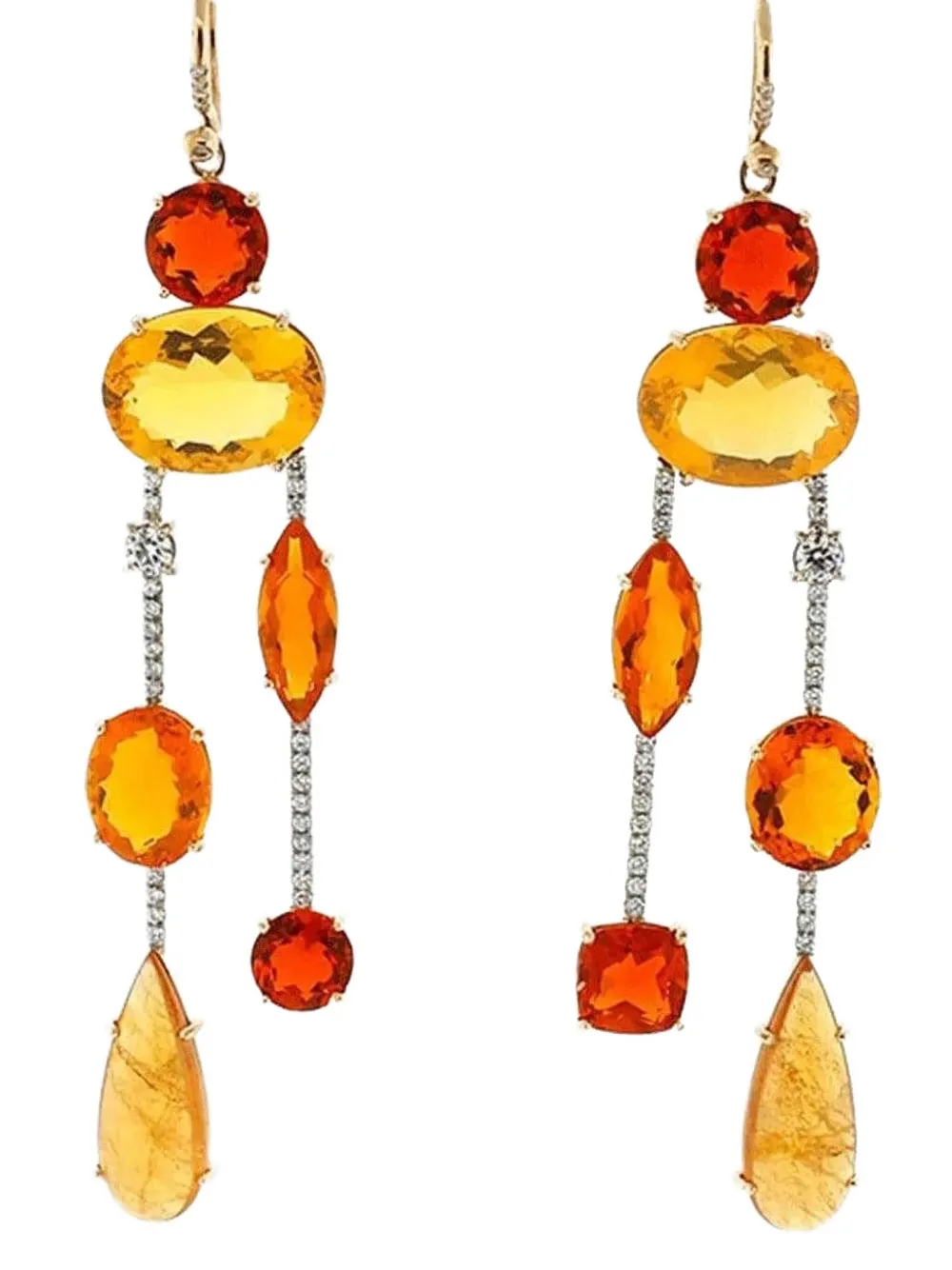 Irene Neuwirth 18k Rose And White Gold Diamond Drop Earrings In Gold
