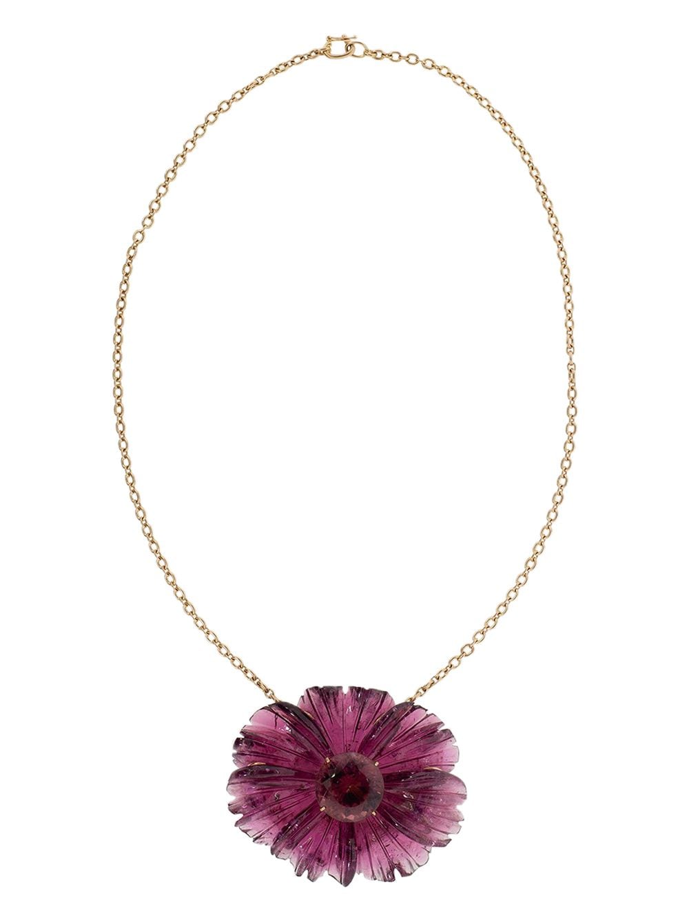 One of A Kind Tropical Flower Necklace - Pink Opal and Tourmaline by Irene Neuwirth