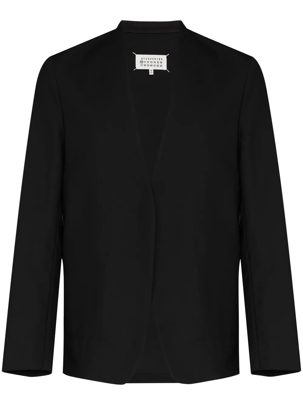 collarless single-breasted blazer