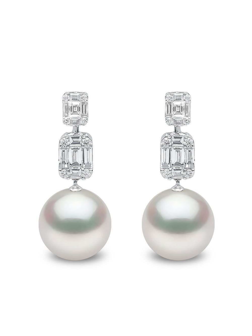 Yoko London 18kt white gold Starlight South Sea pearl and diamond earrings - Silver