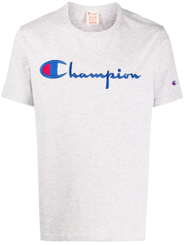 champion logo print t shirt