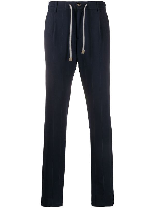 pinstripe tapered trousers